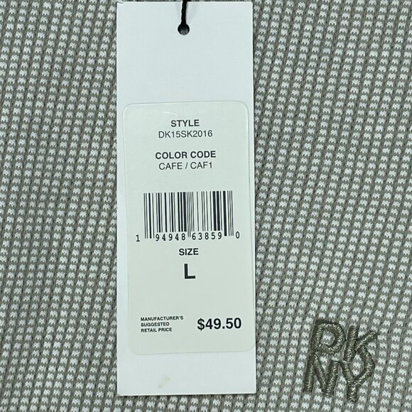 DKNY Tee Shirt Mens Sz Large Tan Short Sleeve Textured Cotton Stretch Shirt NWT - Picture 6 of 8